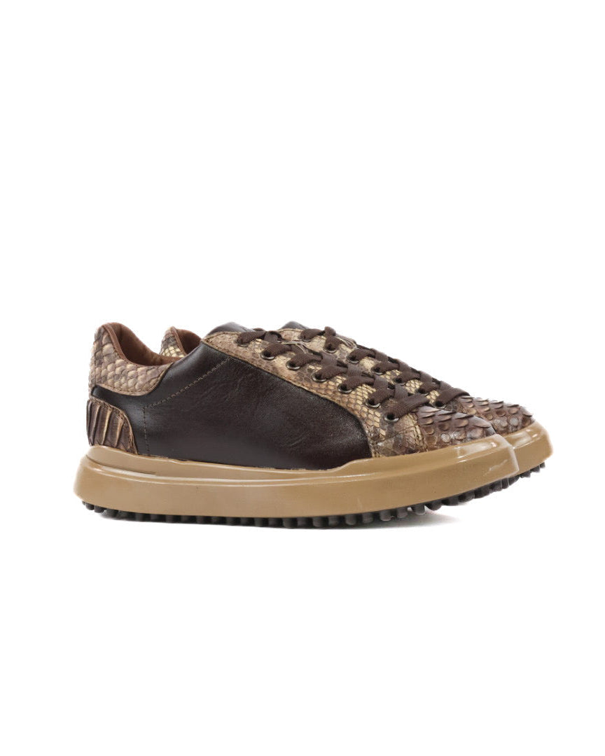 Mens Python Leather Sneakers
