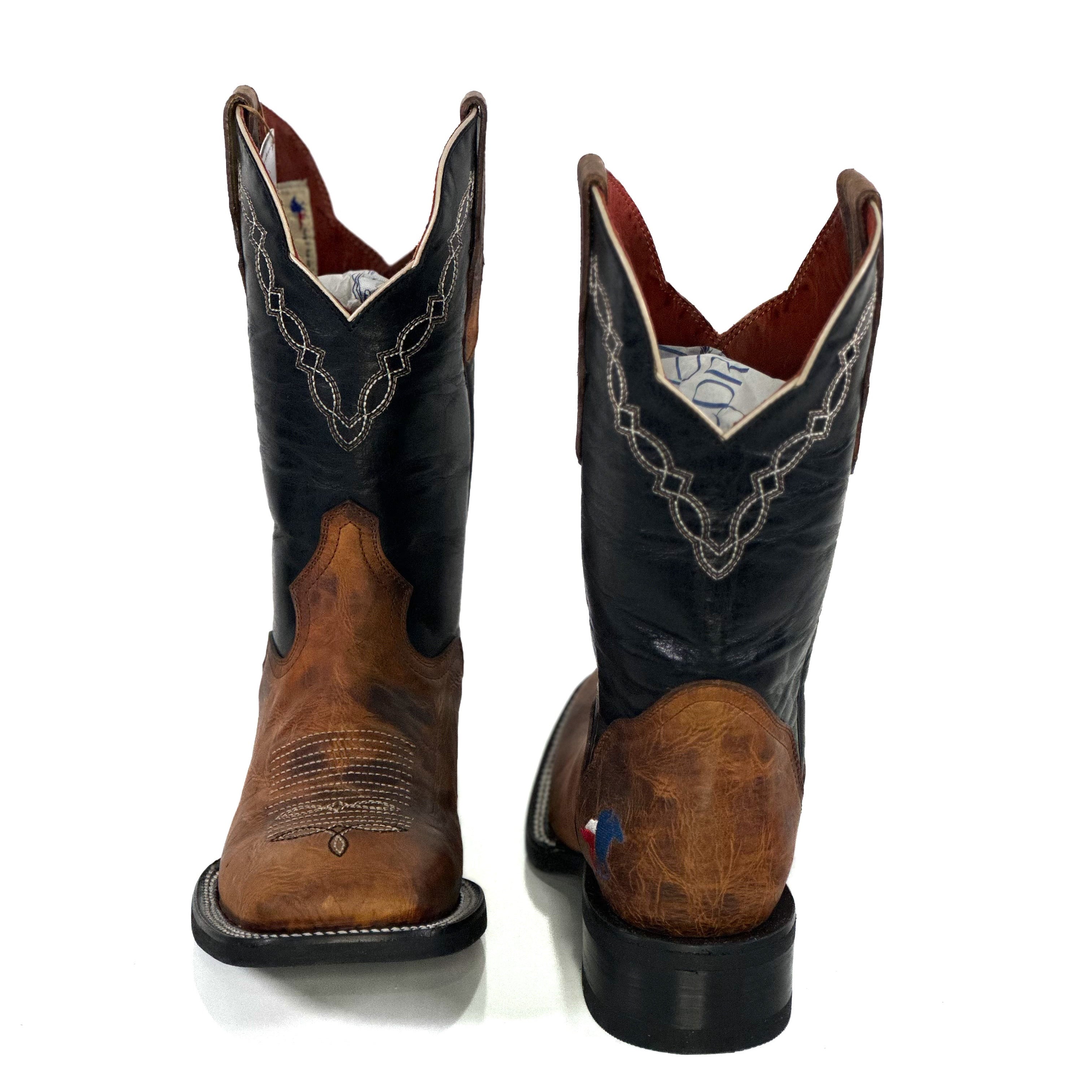 Leander Honey Boot — angled view of handmade western boots