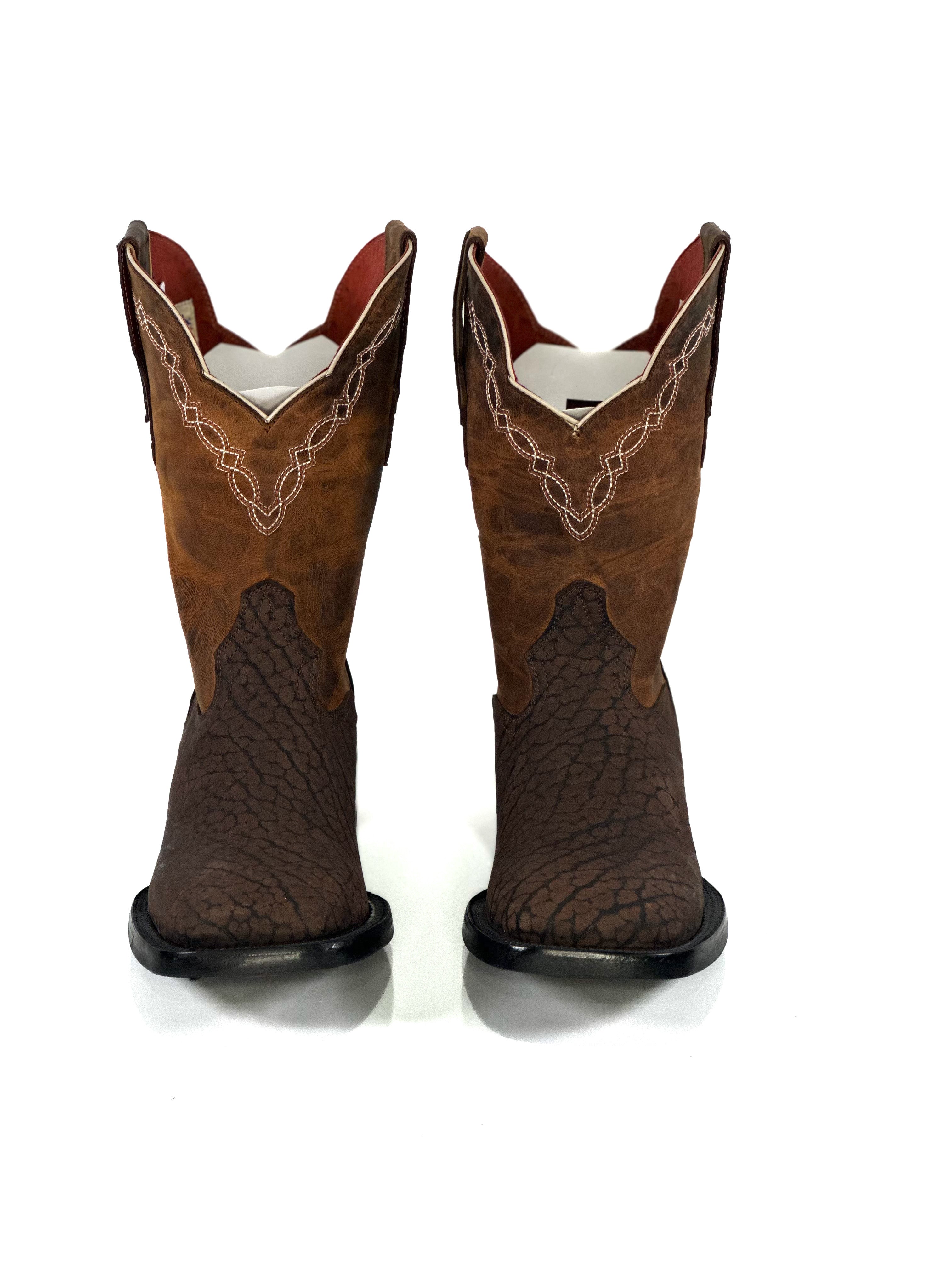 Liberty Hill Bicolor Boot — side view of handmade western boots