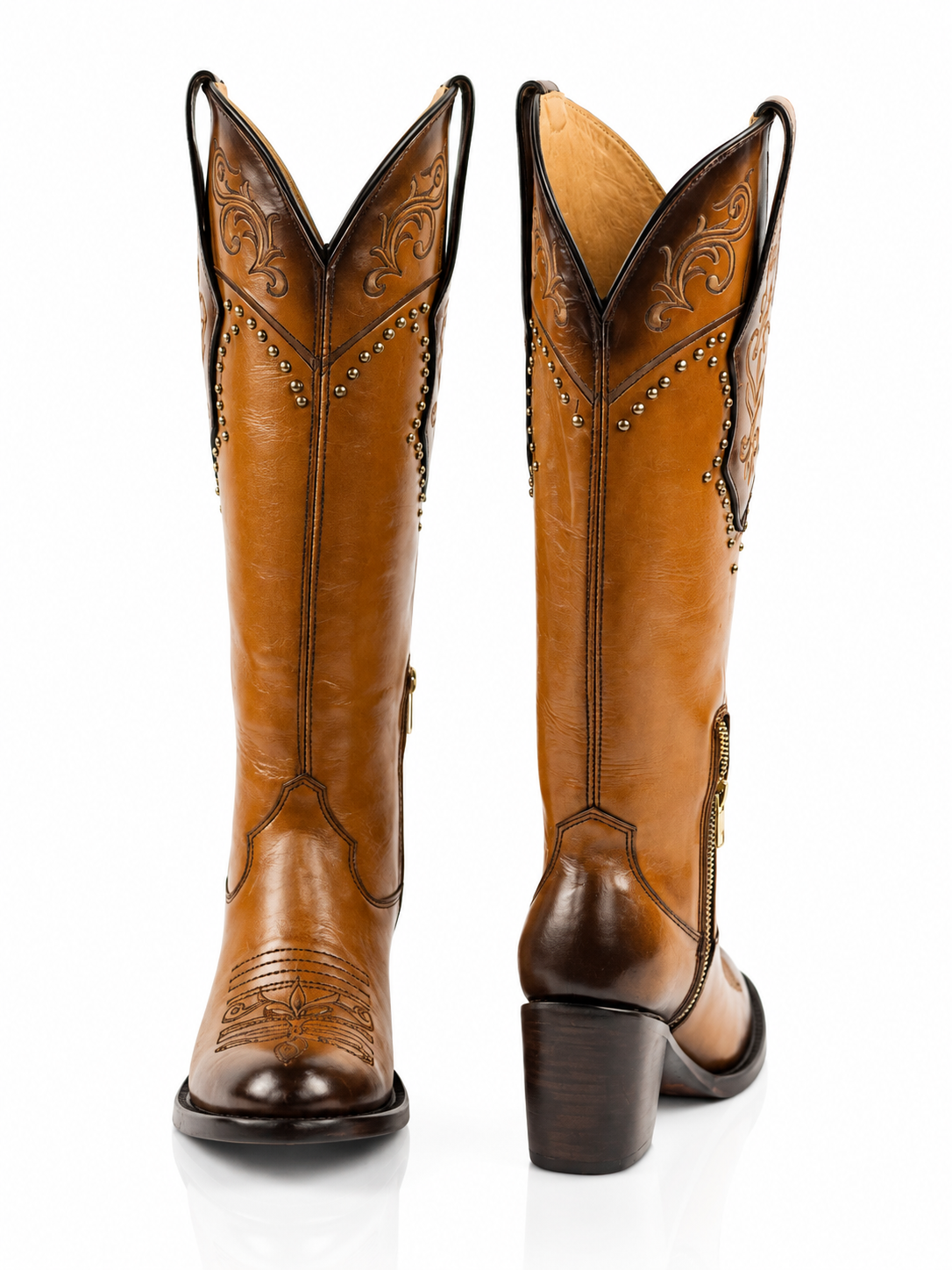 The Reina — Leather Women's Cowboy Boot, angled view