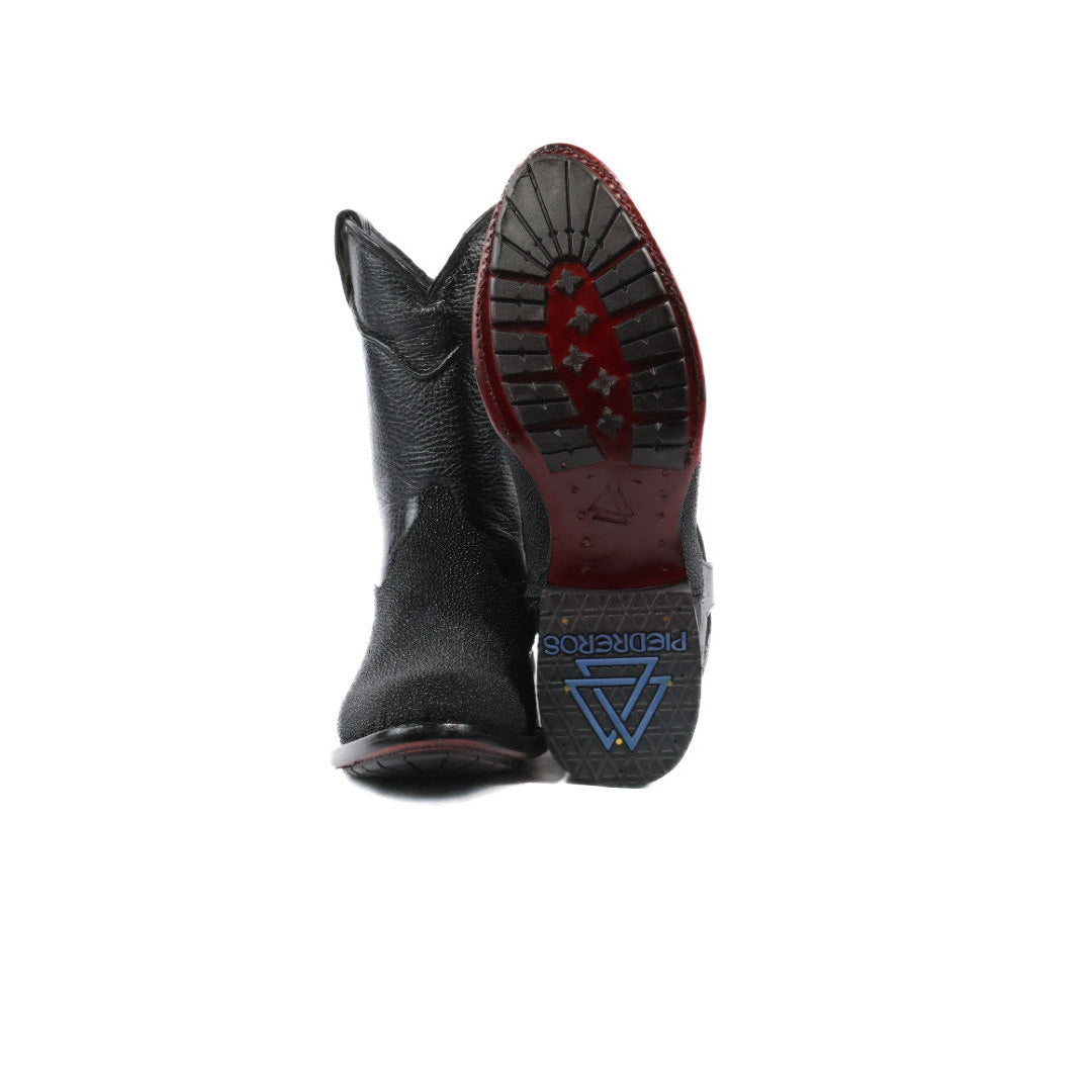 Stingray Leather Zipper Ankle Boots
