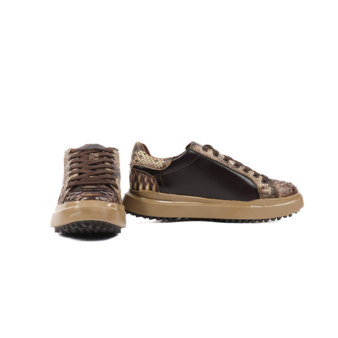 Mens Python Leather Sneakers
