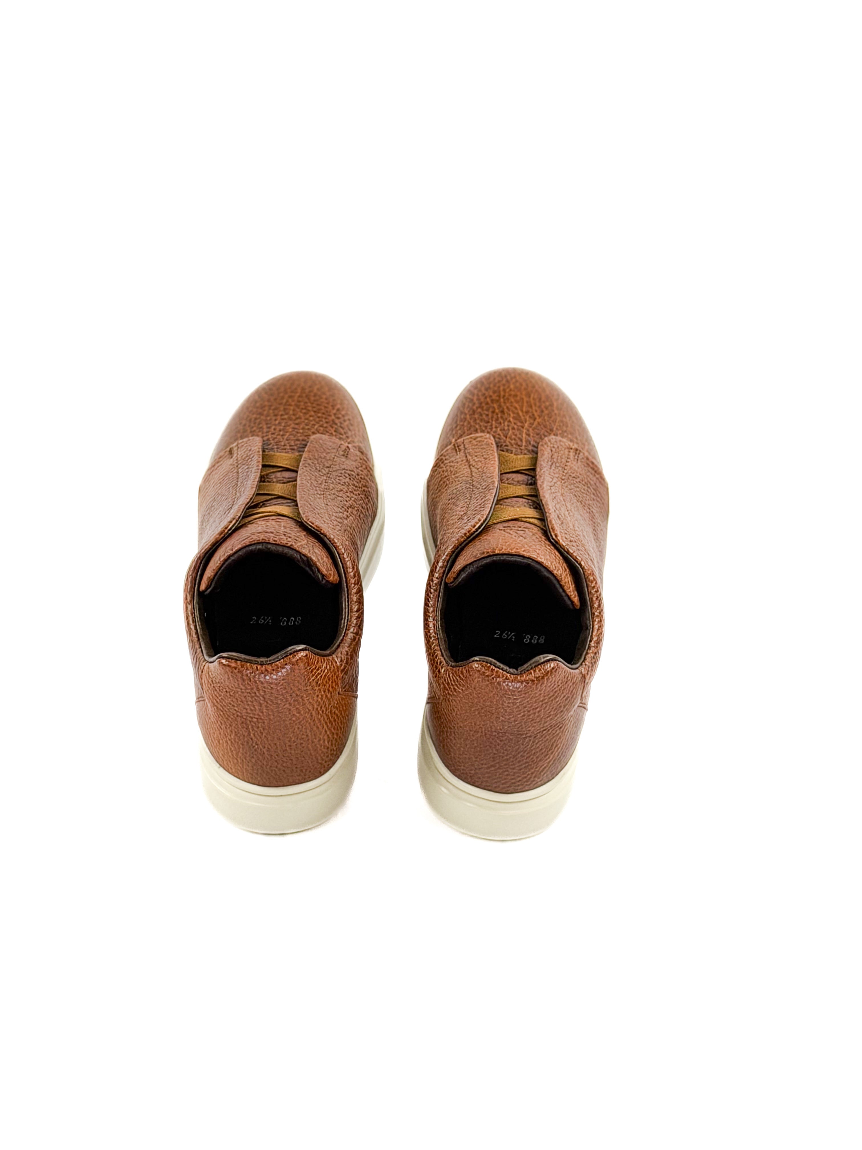 Coñag leather sneakers