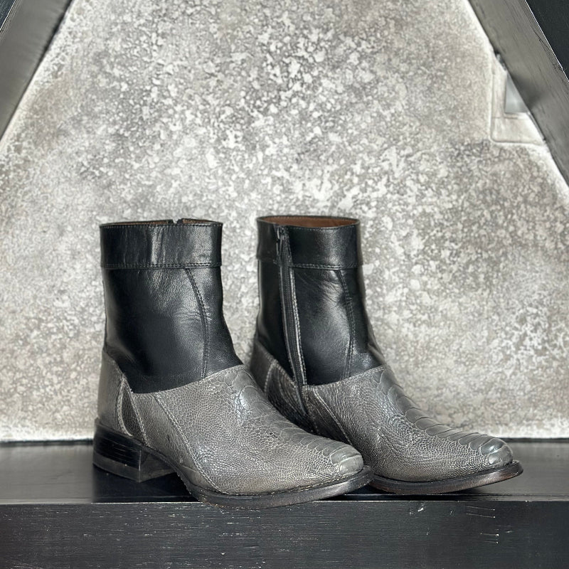 Gray Exotic Boots — handmade western boots by Cuadra Piedreros