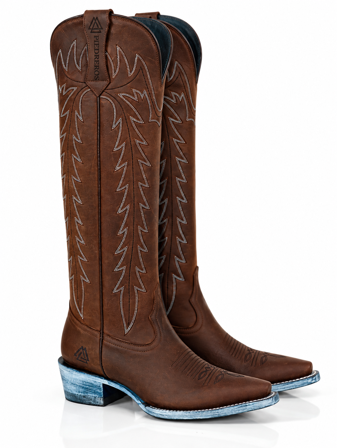 The Wendy — Leather Women's Cowboy Boot, front and side view