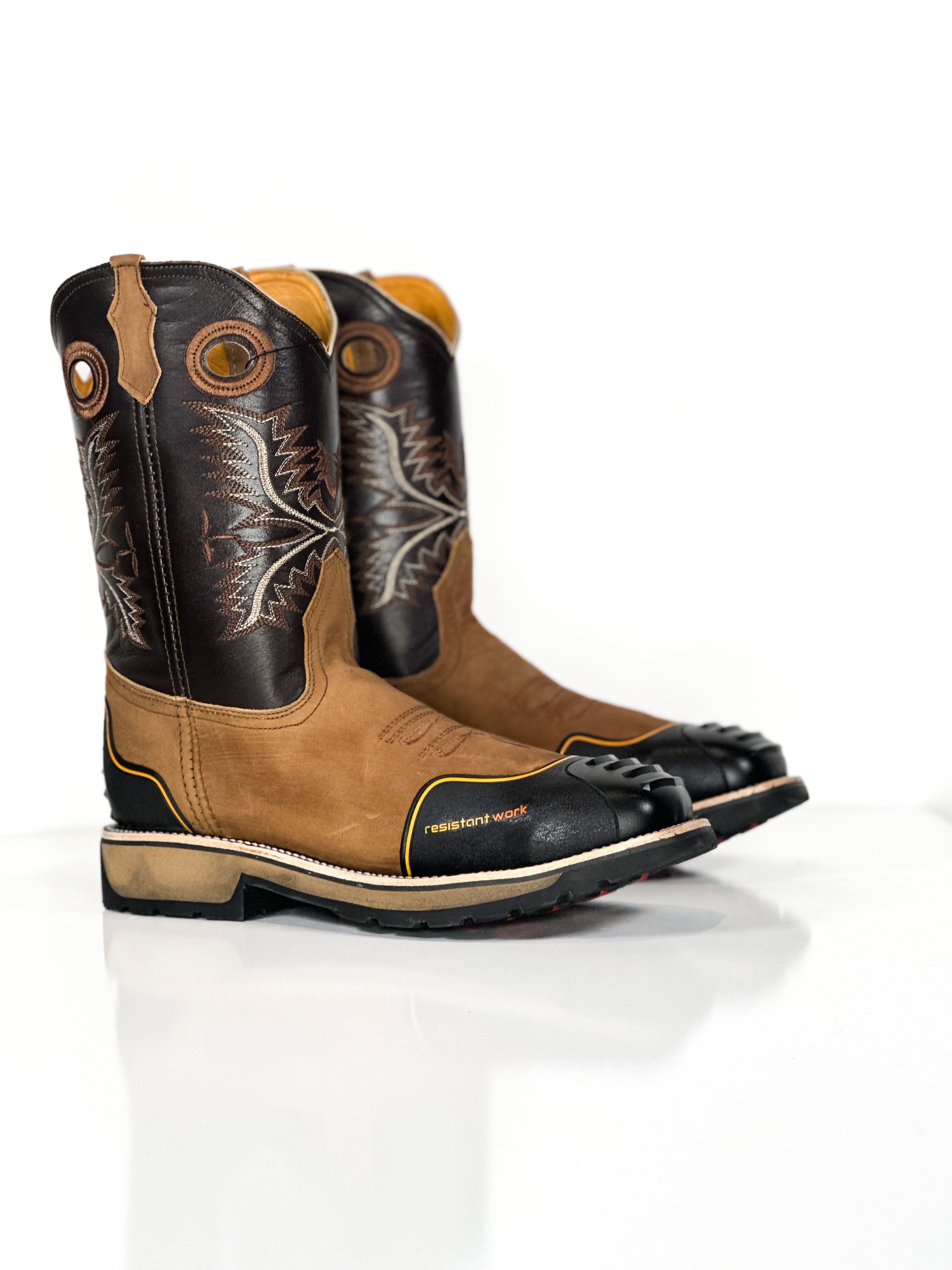 Composite toe Work Boot-Tabaco — handmade western boots by Cuadra Piedreros