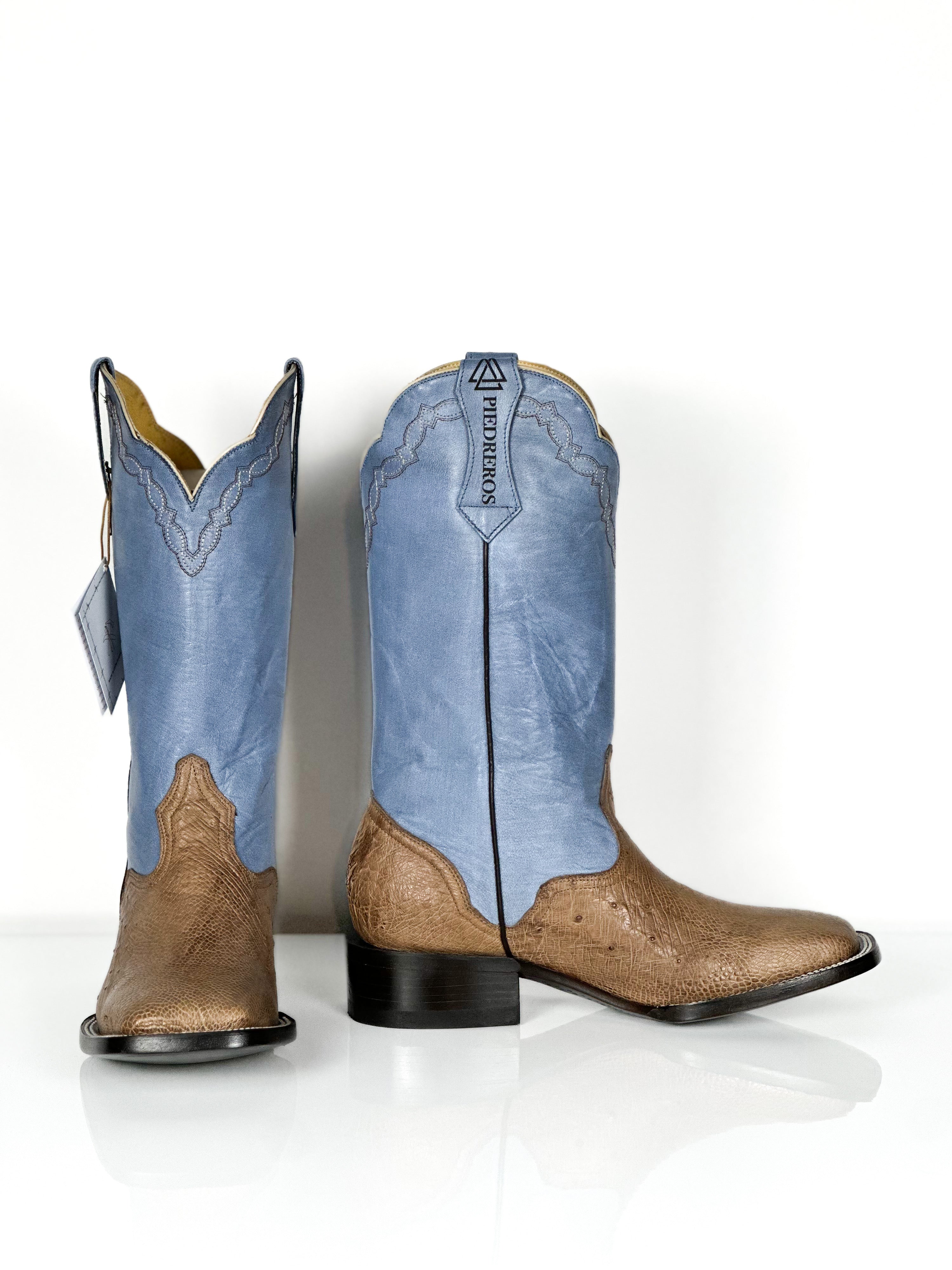 Men's Ostrich- Blue skin — close-up