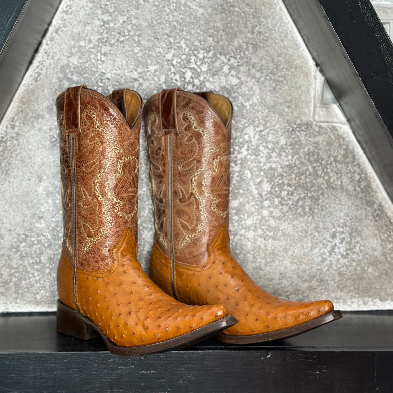 Honey Ostrich Boot — handmade ostrich boots by Cuadra Piedreros