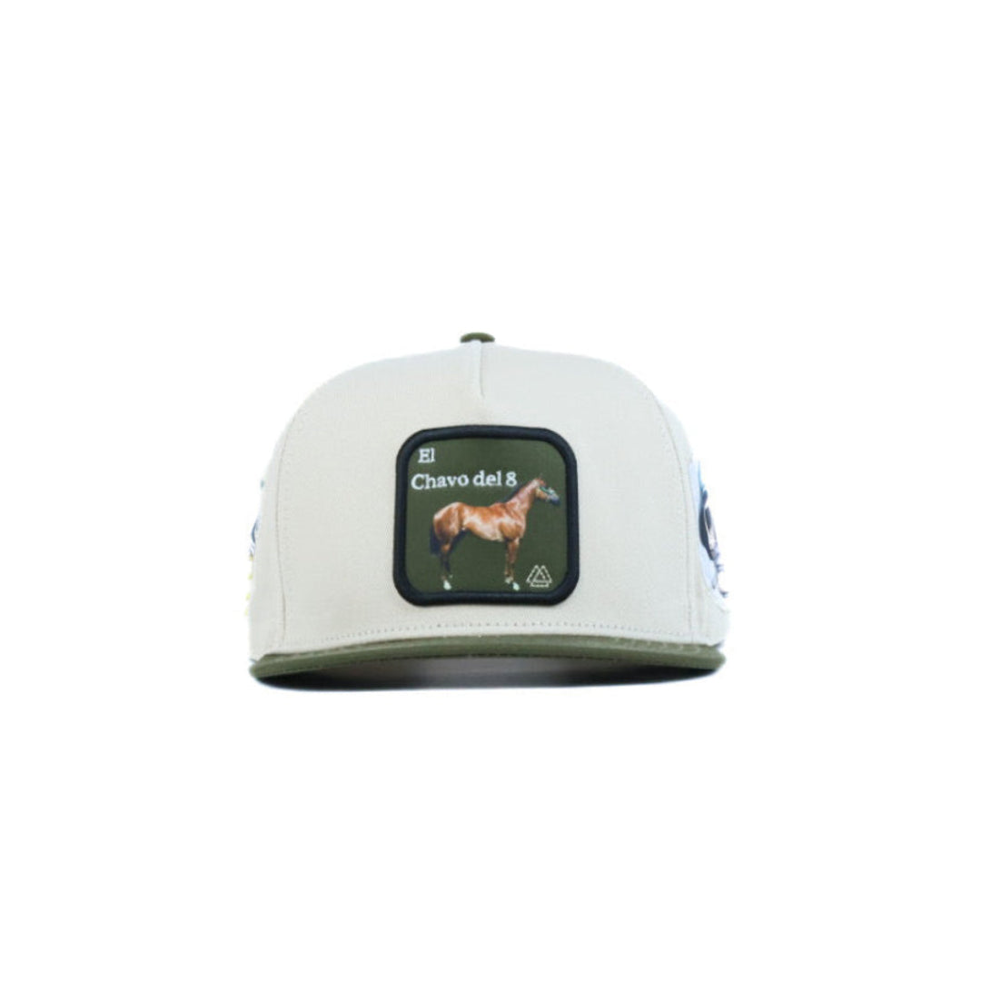 Snapback cap with piedreros horse and side logos