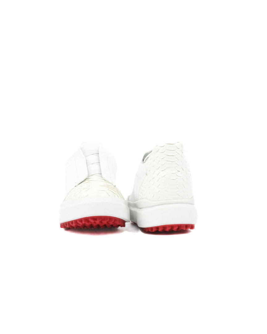 Mens Python Leather Elastic Strap Sneaker