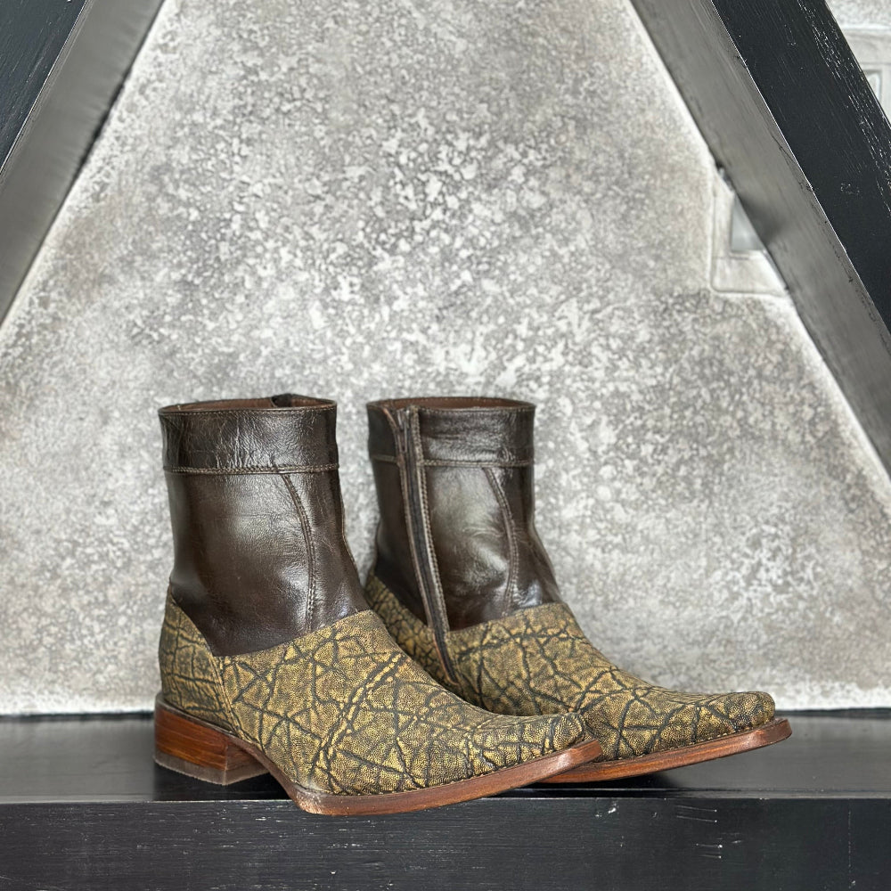 Olive Square Boots — handmade western boots by Cuadra Piedreros
