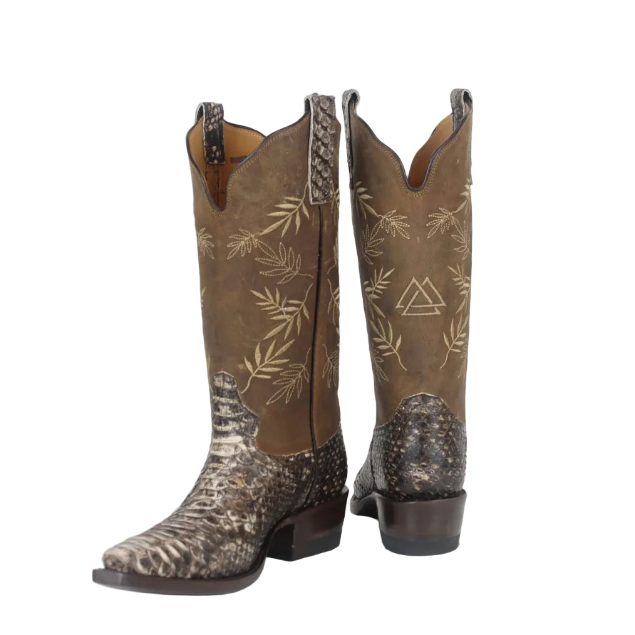 Dynastasia Python Boots — side view of handmade python boots