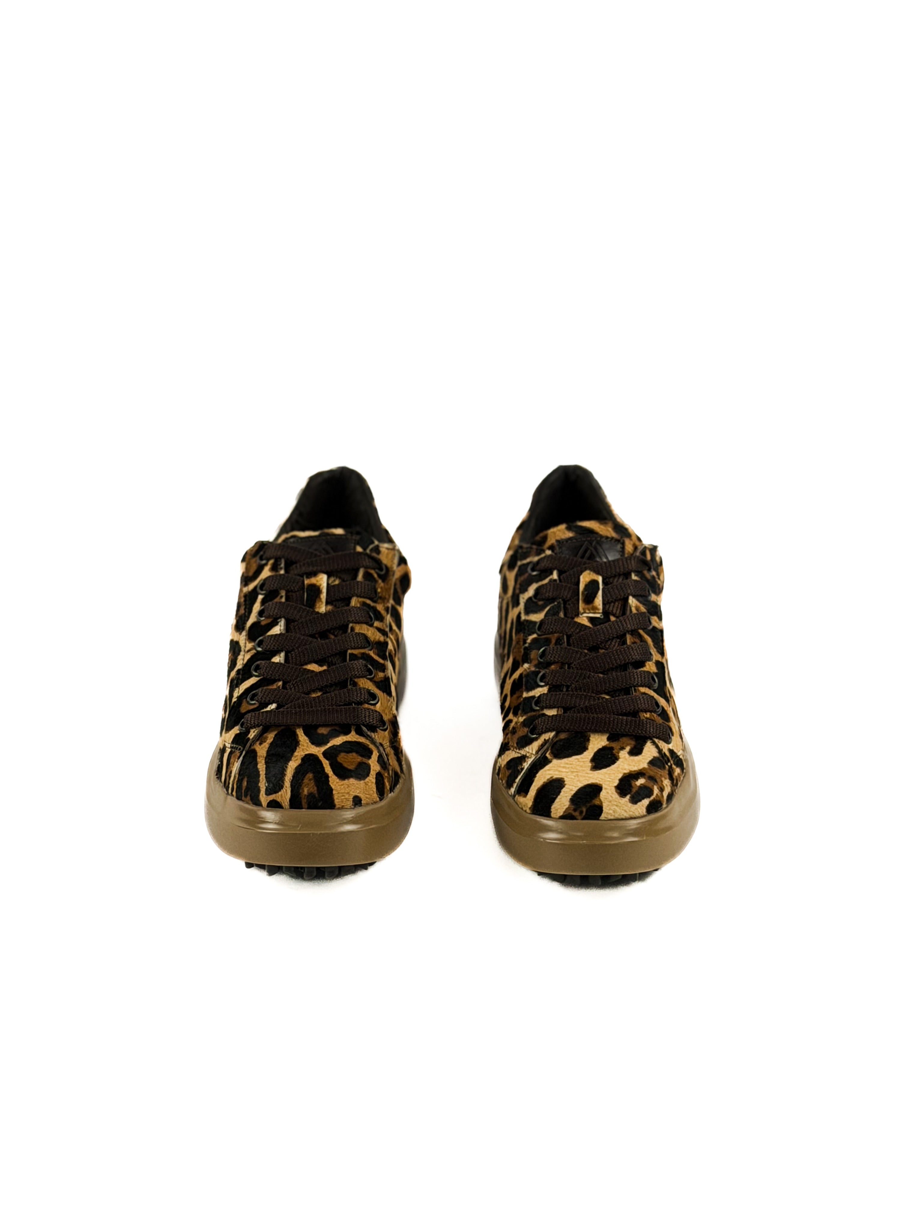 Italian Leopard hide sneakers with shoe laces