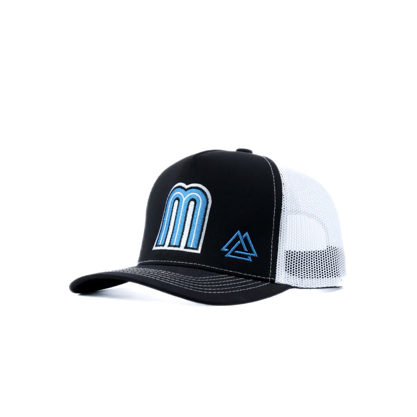 Black and white mesh cap with mexico logo