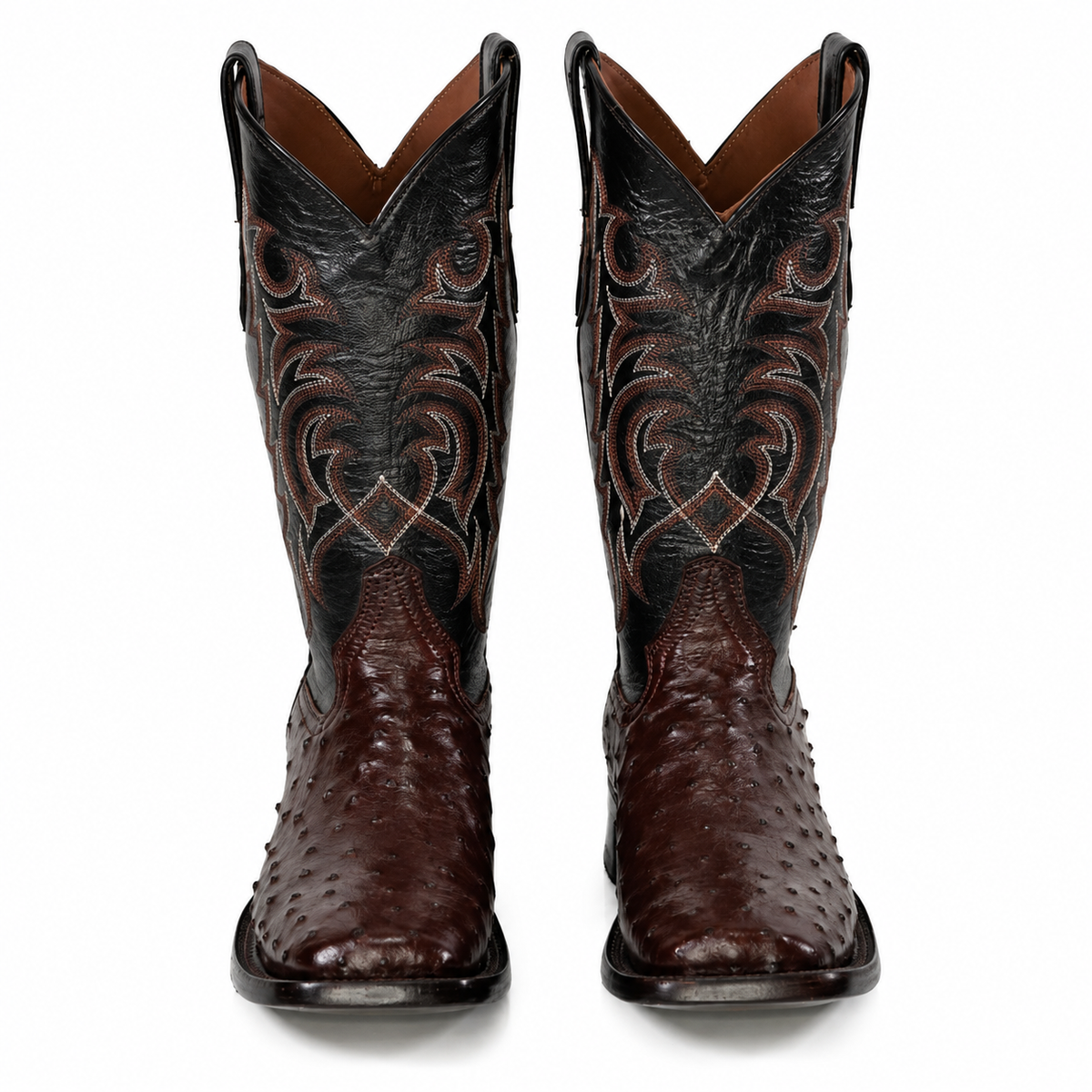 The Maxdale — Ostrich Square Toe Men's Cowboy Boot, angled view
