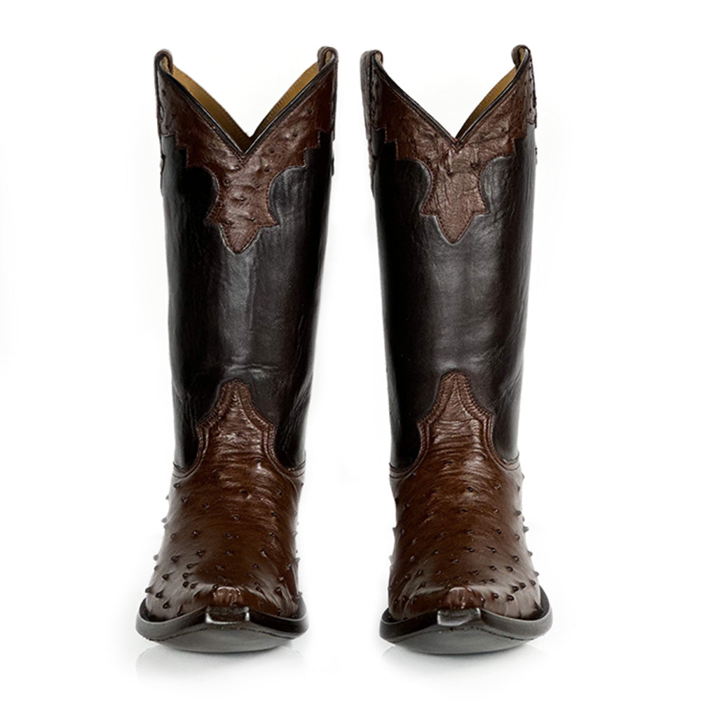 Ostrich- BuckBeam Boot — detail shot of handmade ostrich boots