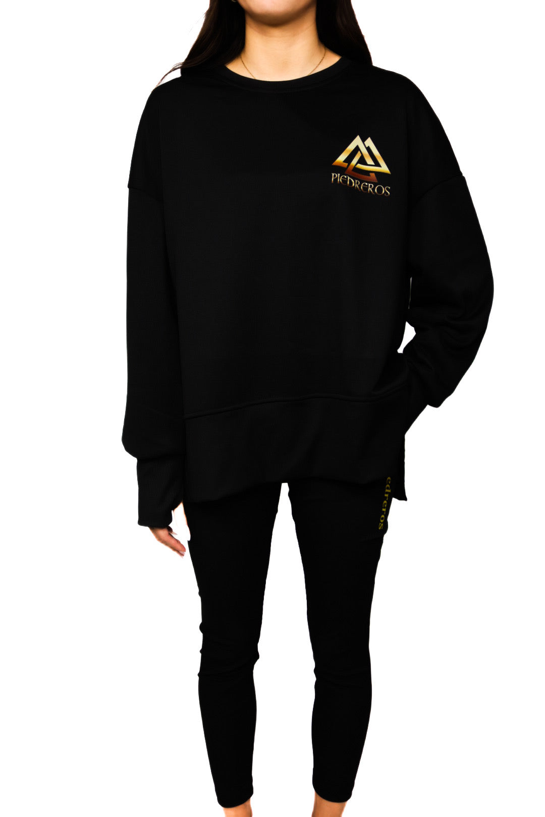 Black sweat set with Piedreros Logo