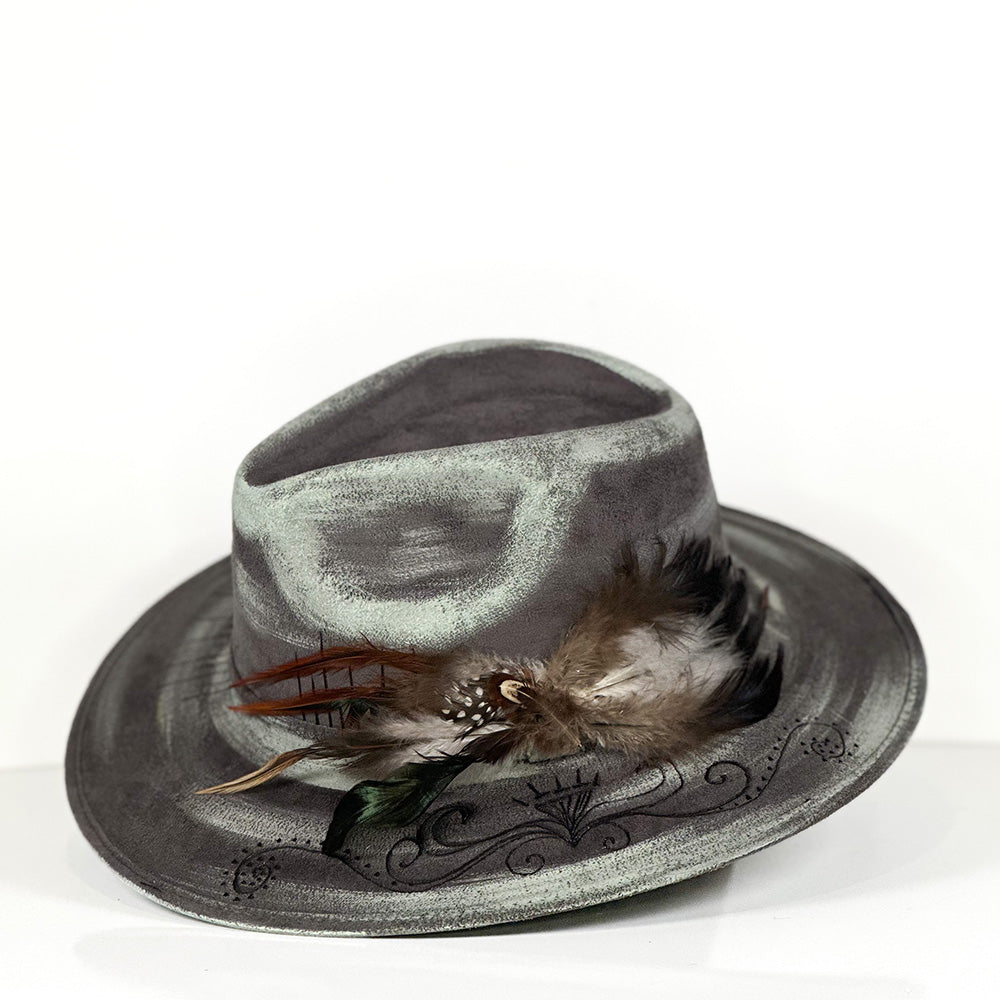 Pistachio Gray Hat — angled view of Cuadra Piedreros cap