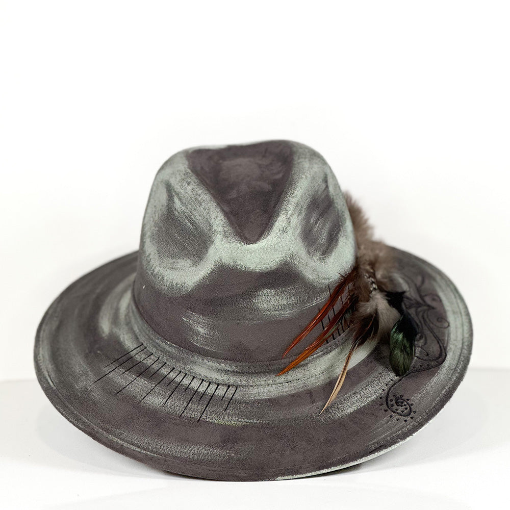Pistachio Gray Hat — detail shot of Cuadra Piedreros cap