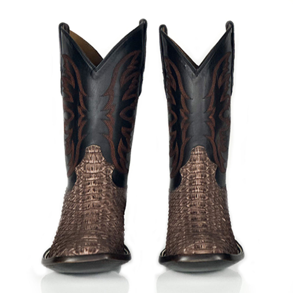 Python- Redbud Boot — detail shot of handmade python boots