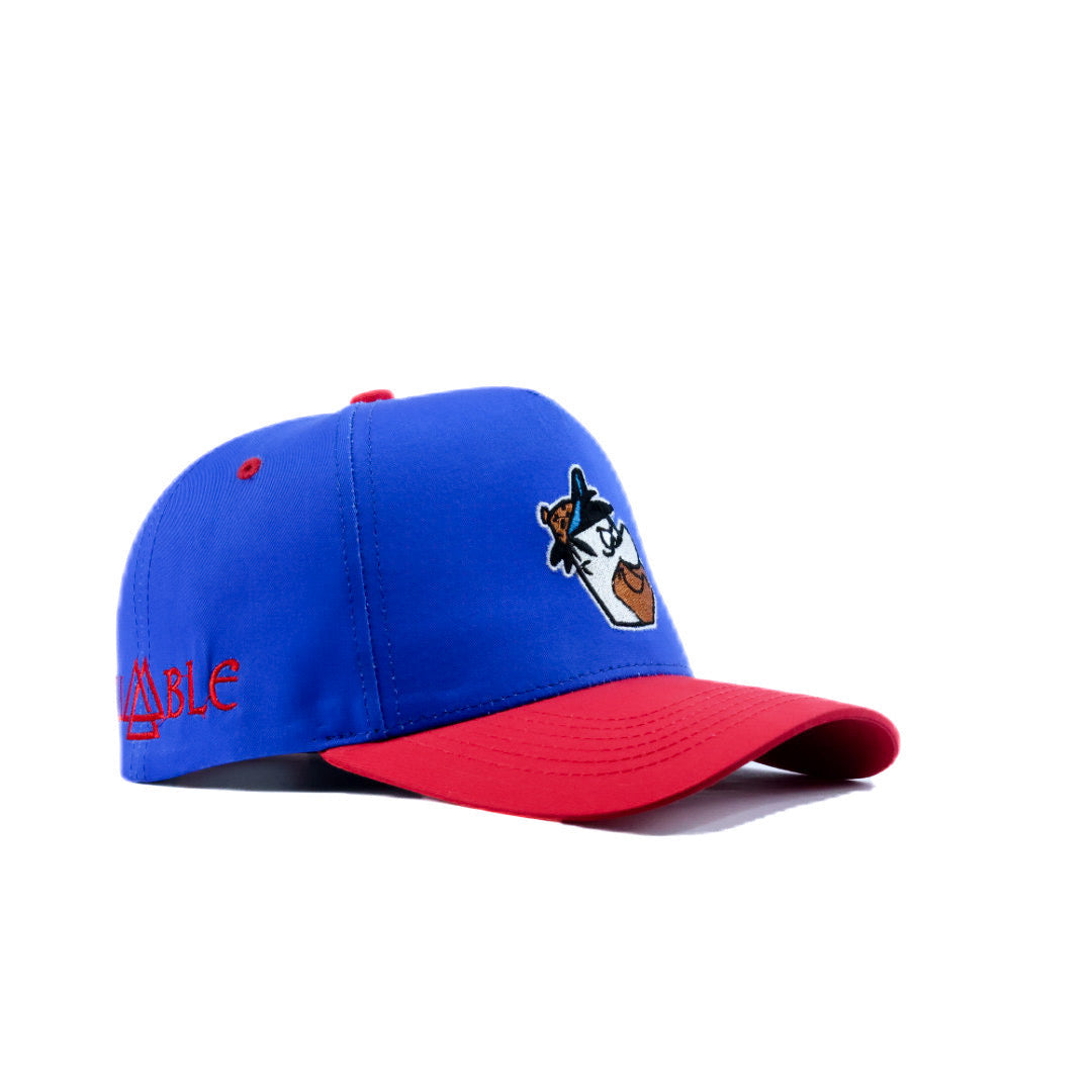 red and blue humble pedro cap