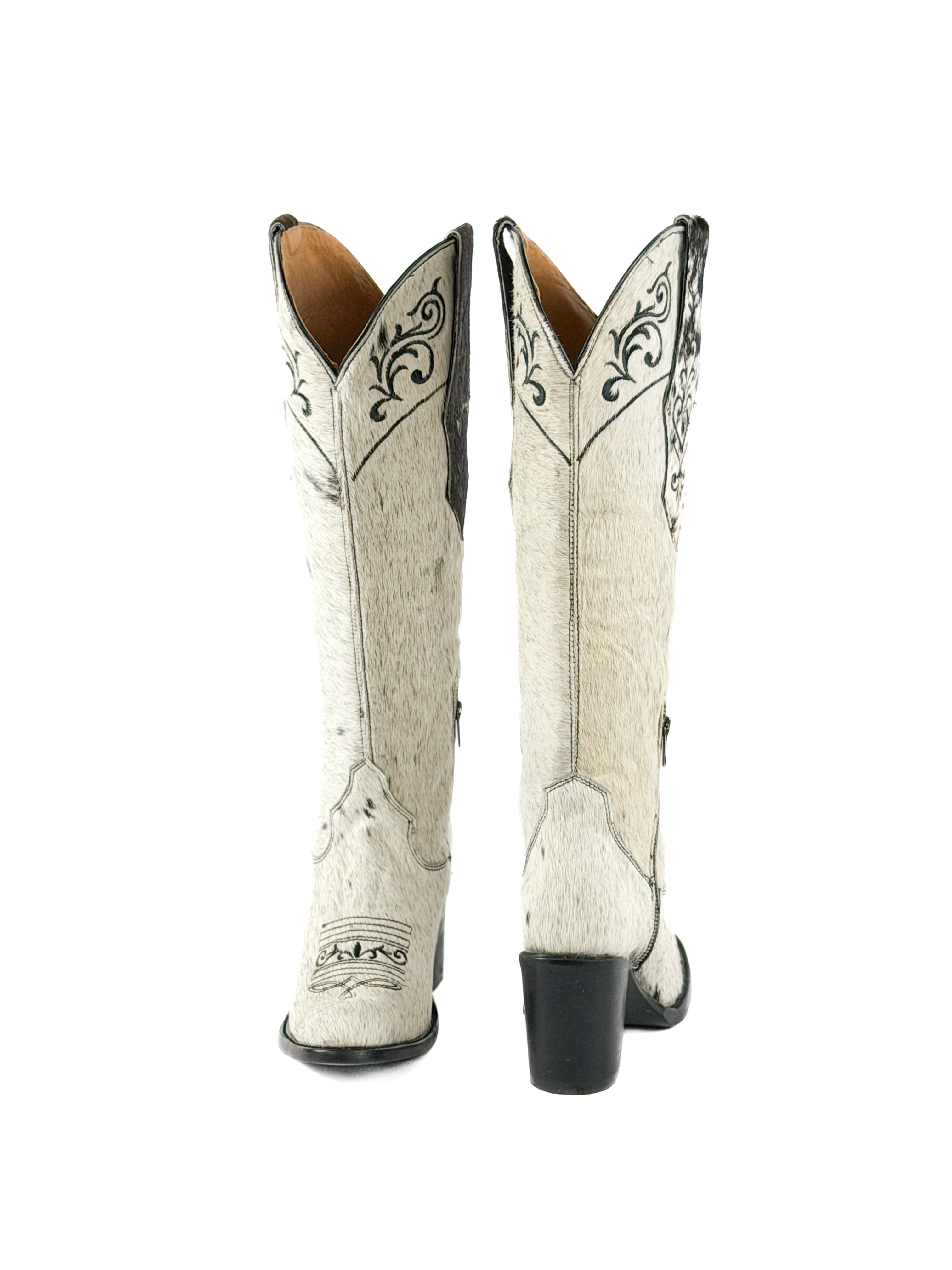 Women's Round Toe Cowhide Boots