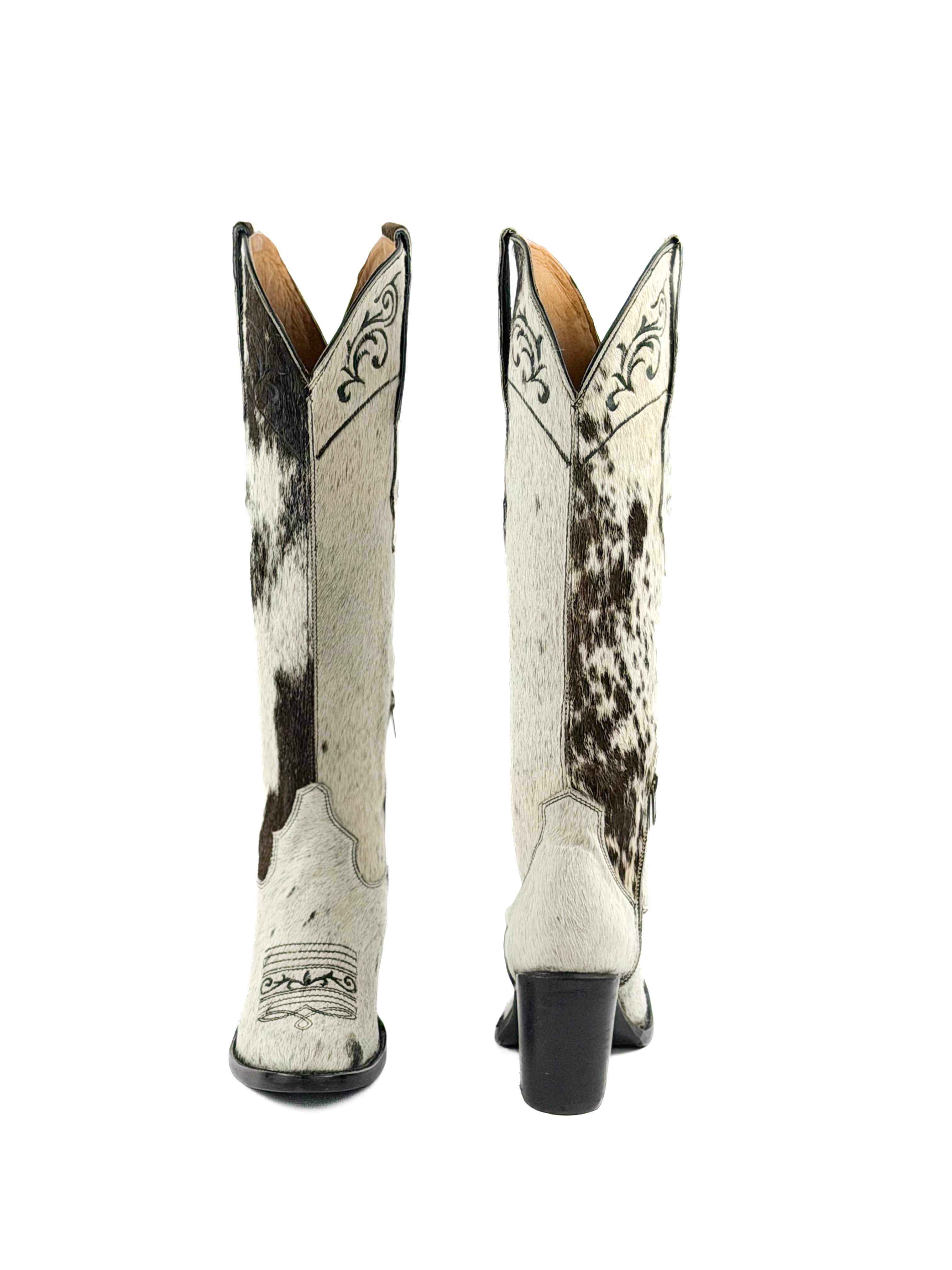 Women's Round Toe Cowhide Boots