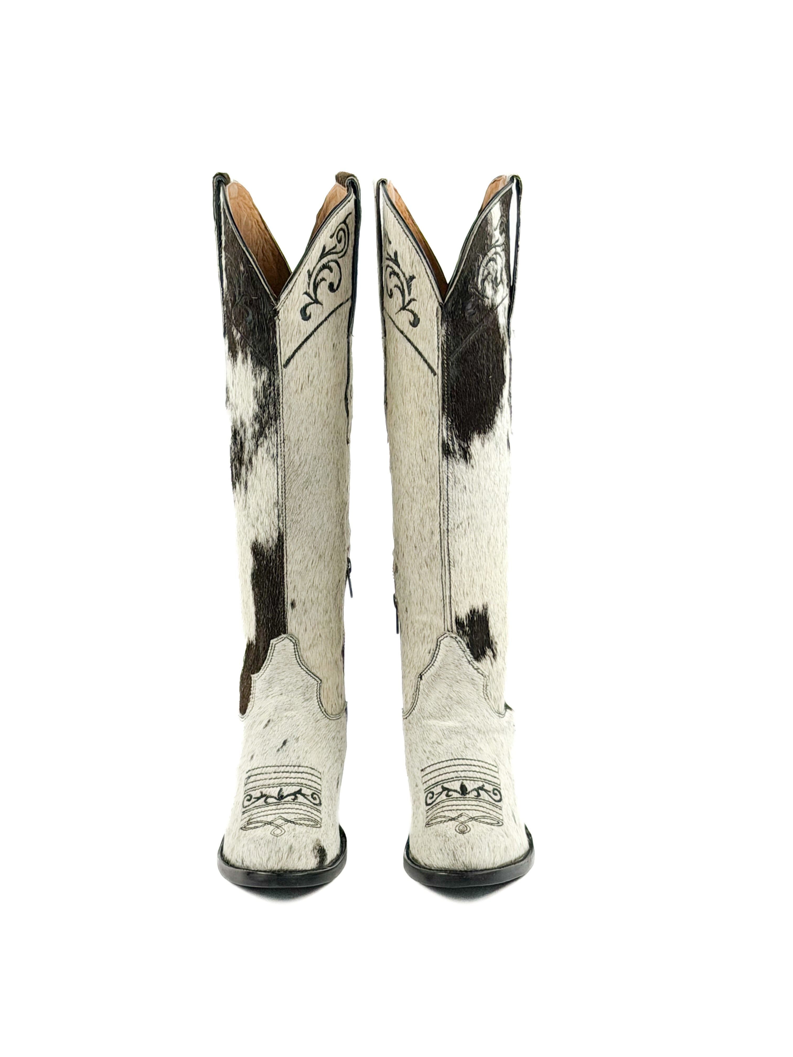 Women's Round Toe Cowhide Boots