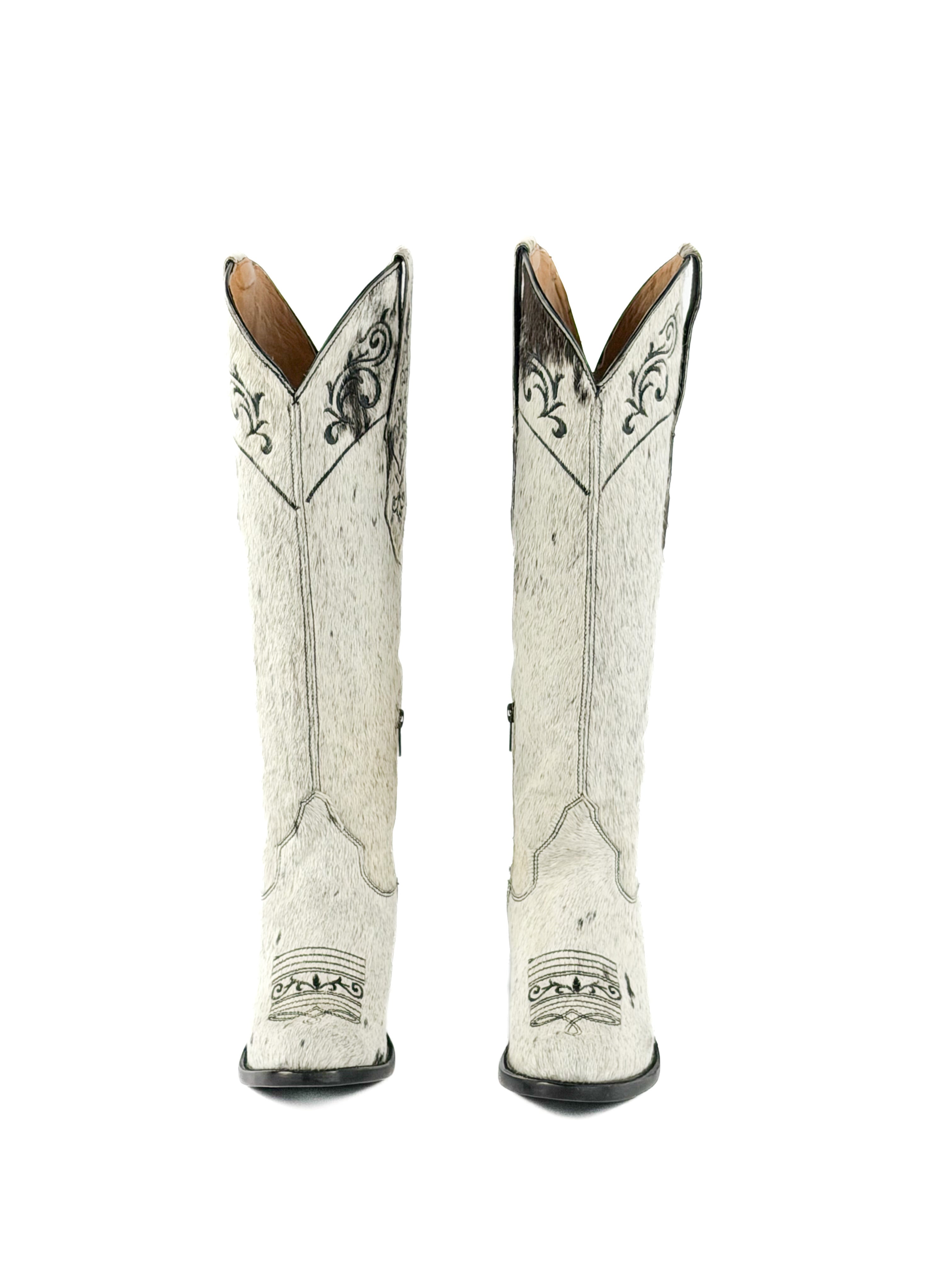 Women's Round Toe Cowhide Boots