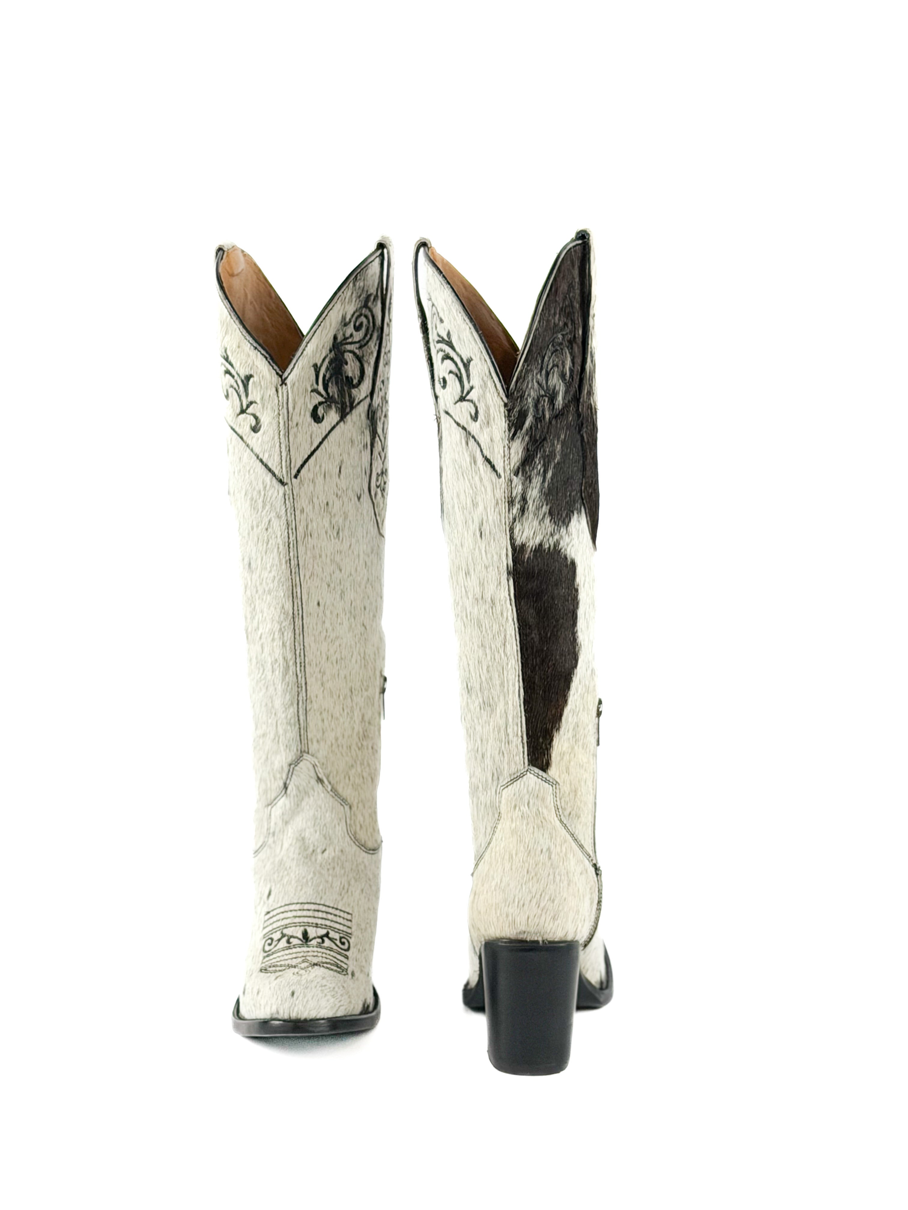 Women's Round Toe Cowhide Boots