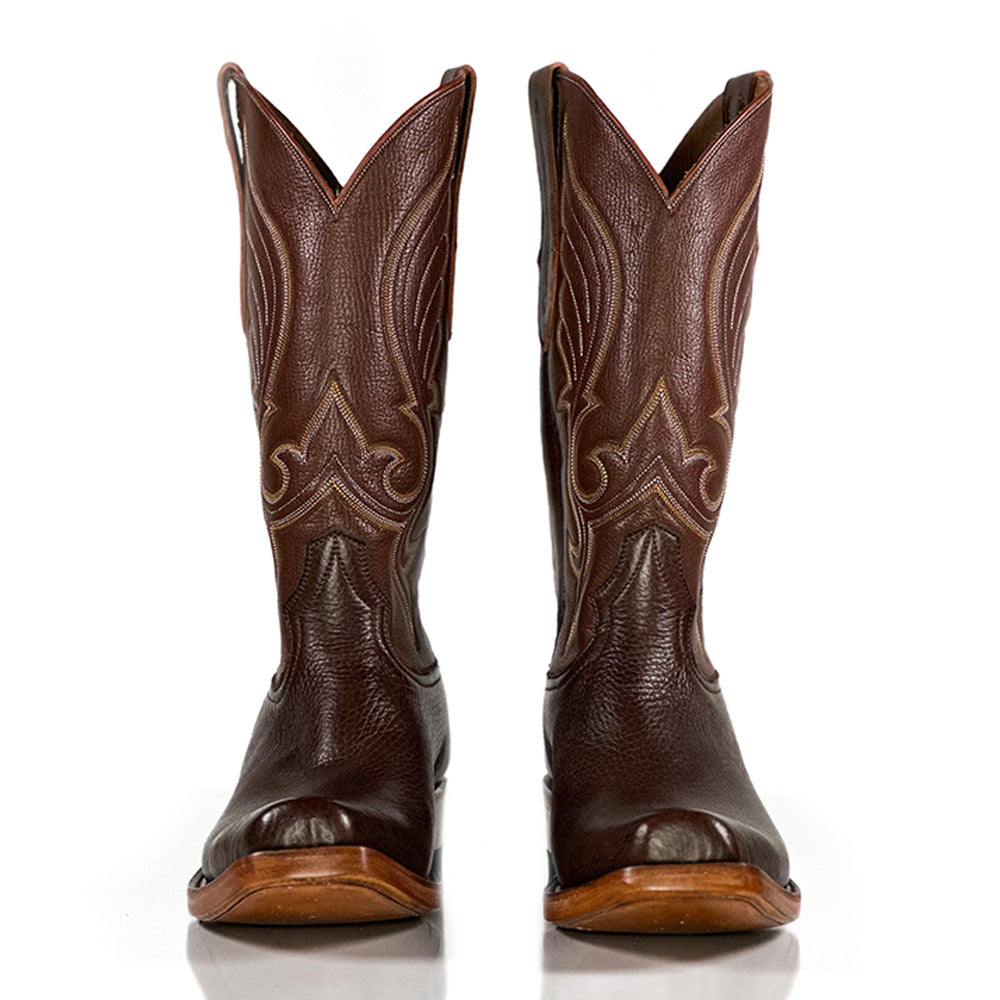 Shiloh Deer Boot — detail shot of handmade western boots