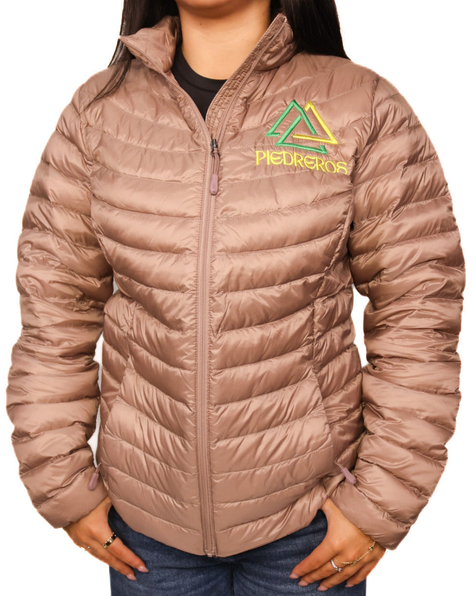 rose puffer piedreros logo jacket