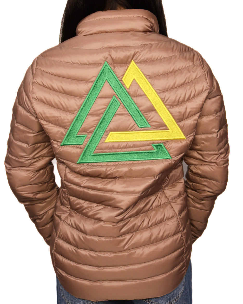rose puffer piedreros logo jacket