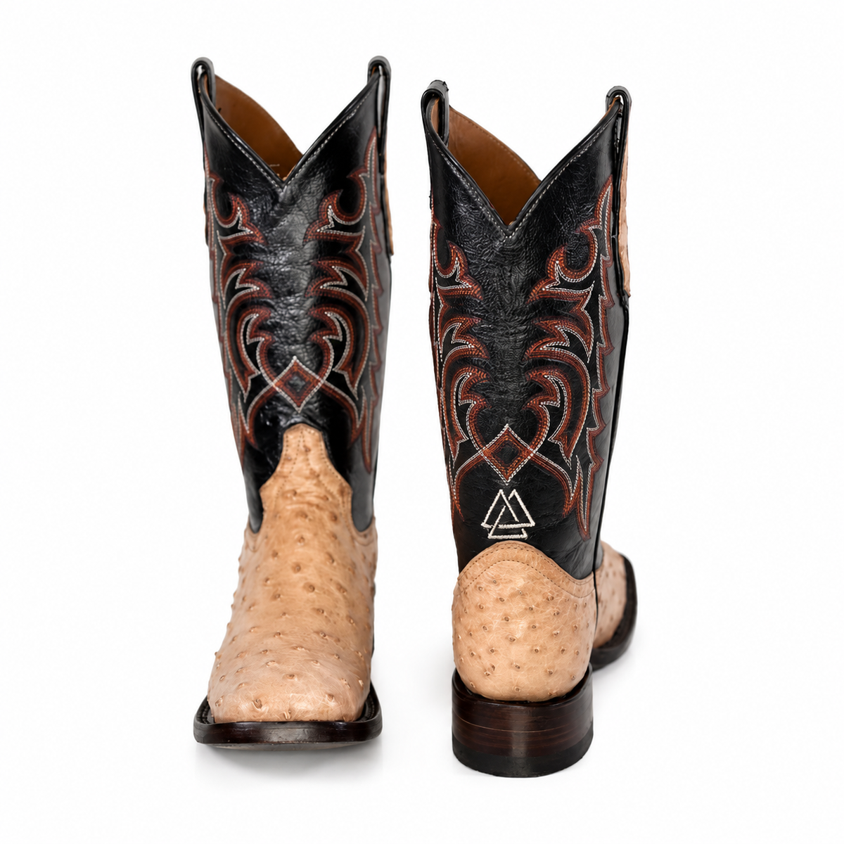 The Maxdale — Ostrich Square Toe Men's Cowboy Boot, front and side view
