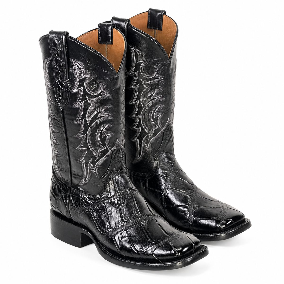 The Andice — Alligator Square Toe Men's Cowboy Boot, side view