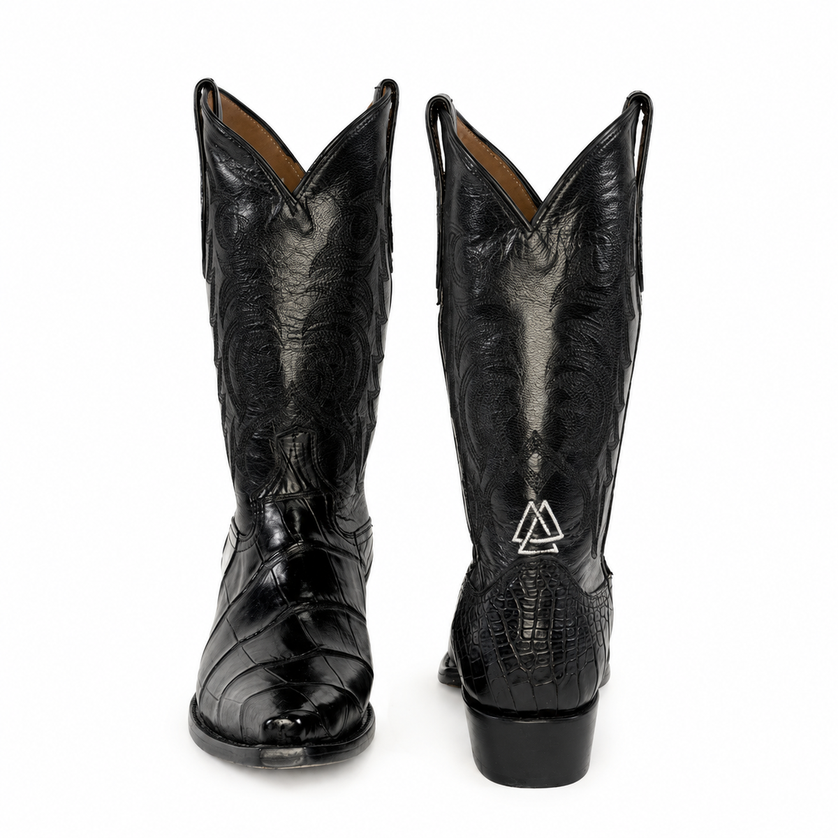 The Waterloo — Alligator Snip Toe Men's Cowboy Boot, angled view