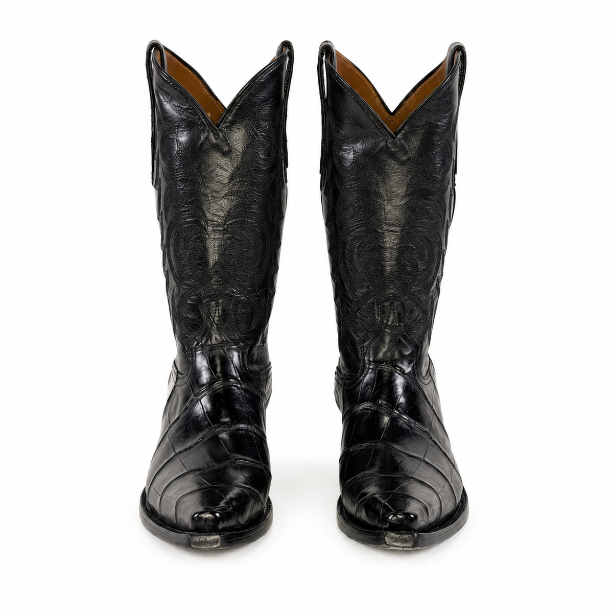 The Waterloo — Alligator Snip Toe Men's Cowboy Boot, detail view