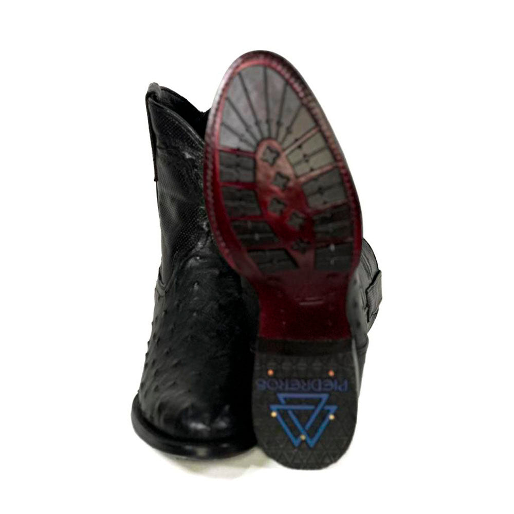Black Dust Rider Booties — profile view of handmade western boots