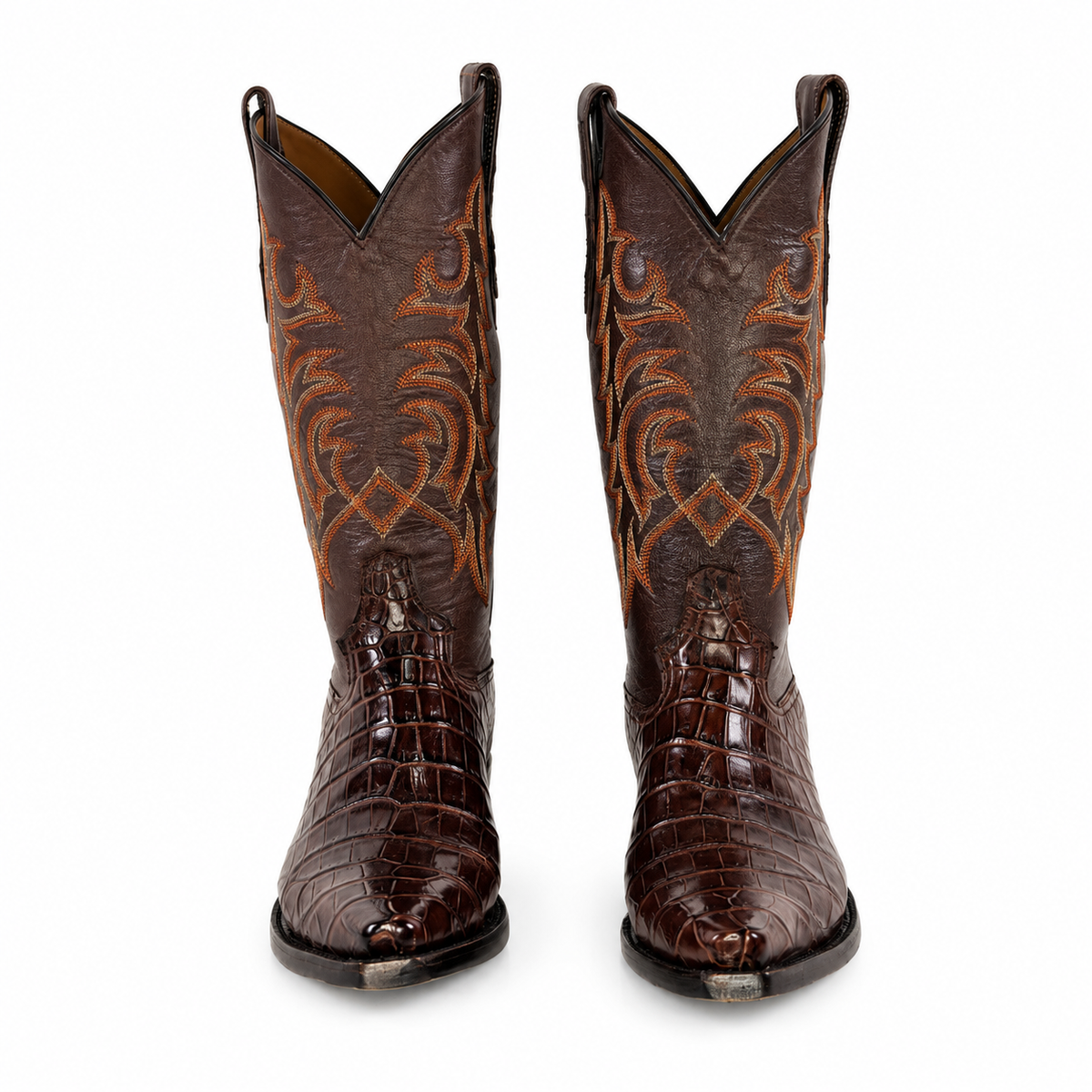 The Waterloo — Alligator Snip Toe Men's Cowboy Boot, angled view