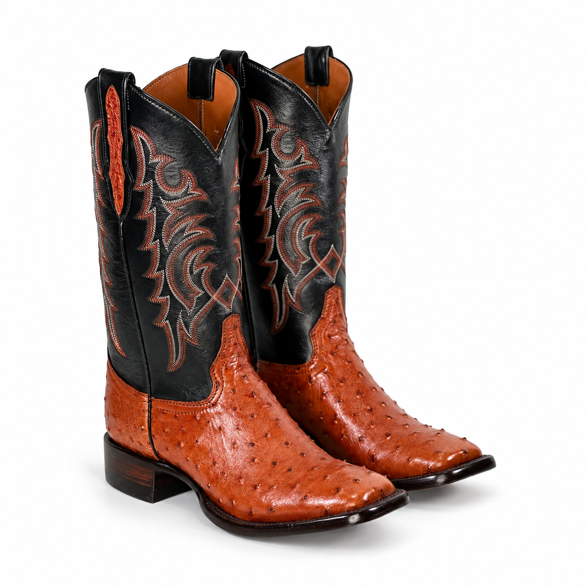 The Maxdale — Ostrich Square Toe Men's Cowboy Boot, detail view