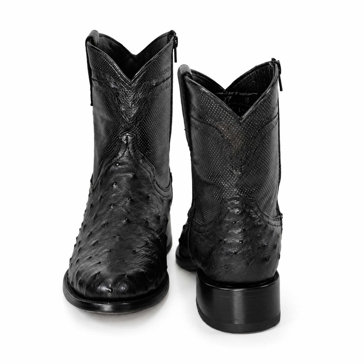 The Detmold — Ostrich Round Toe Men's Cowboy Boot, profile view