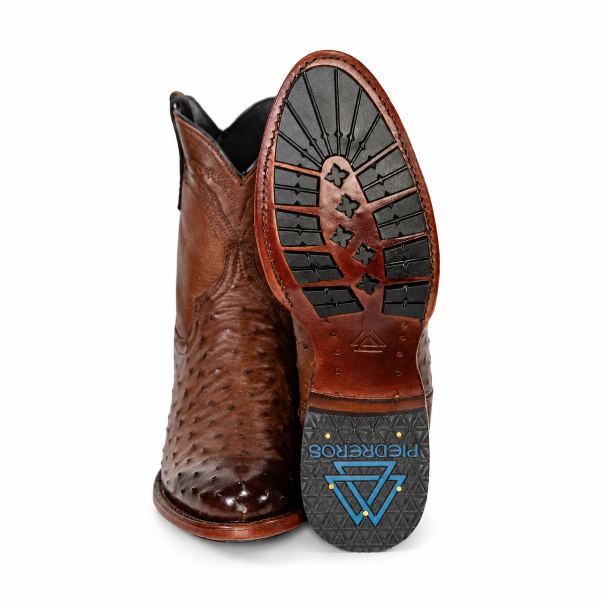 The Detmold — Ostrich Round Toe Men's Cowboy Boot, profile view