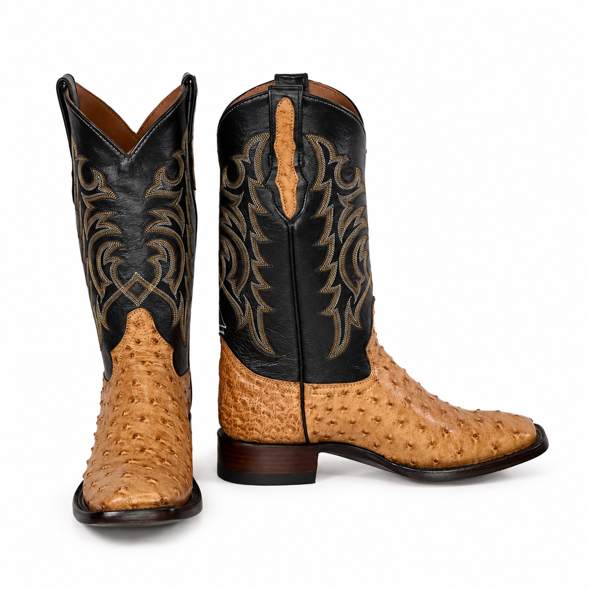 The Maxdale — Ostrich Square Toe Men's Cowboy Boot, detail view