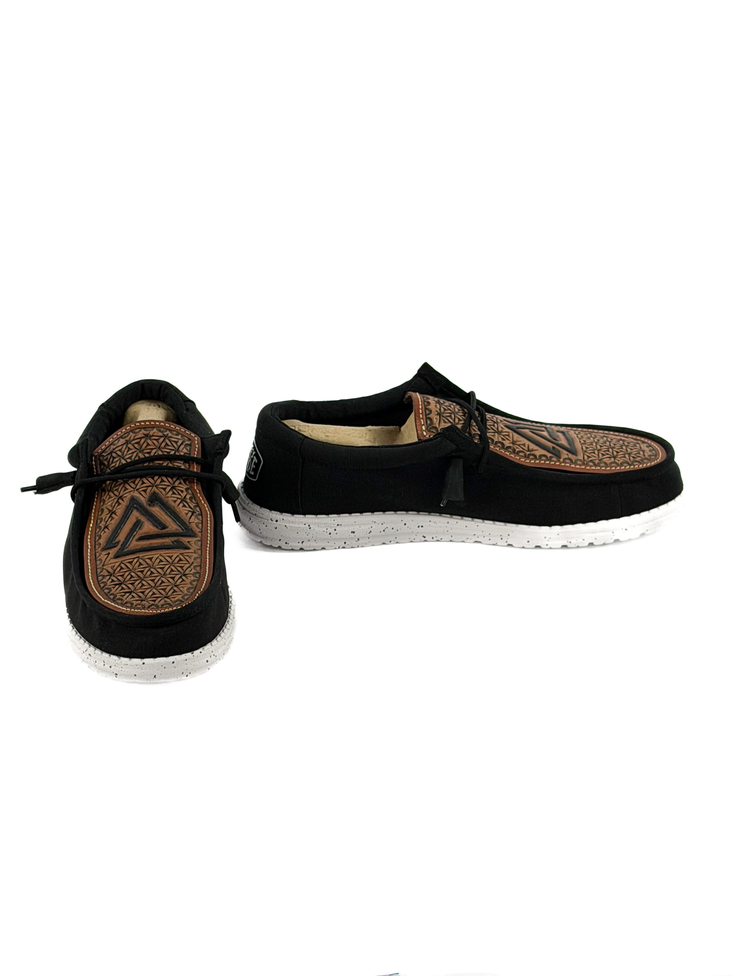 black hey dudes with hand tooled piedreros logo