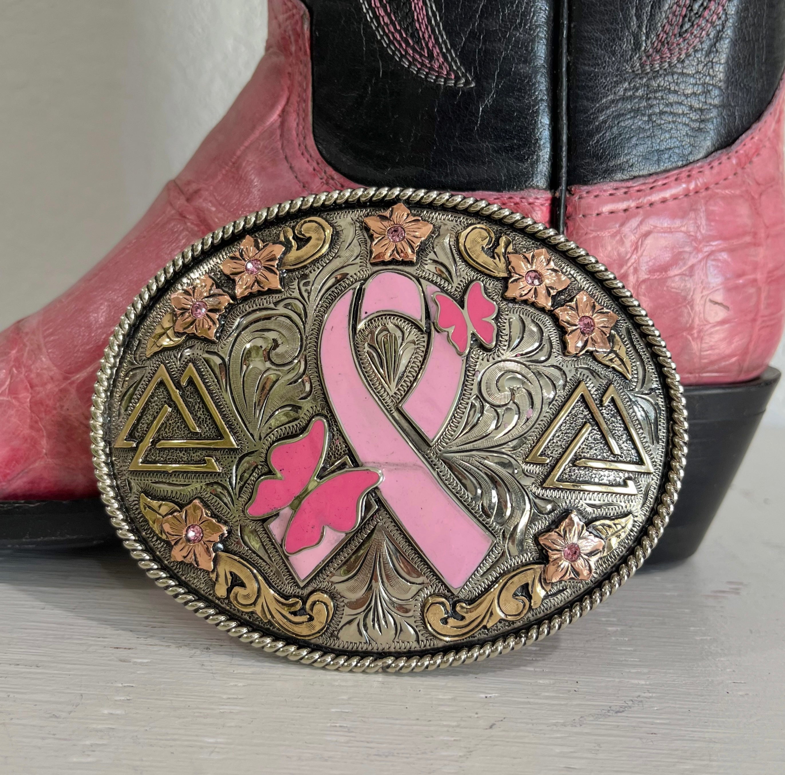 Fight Like A Warrior Buckle — side view