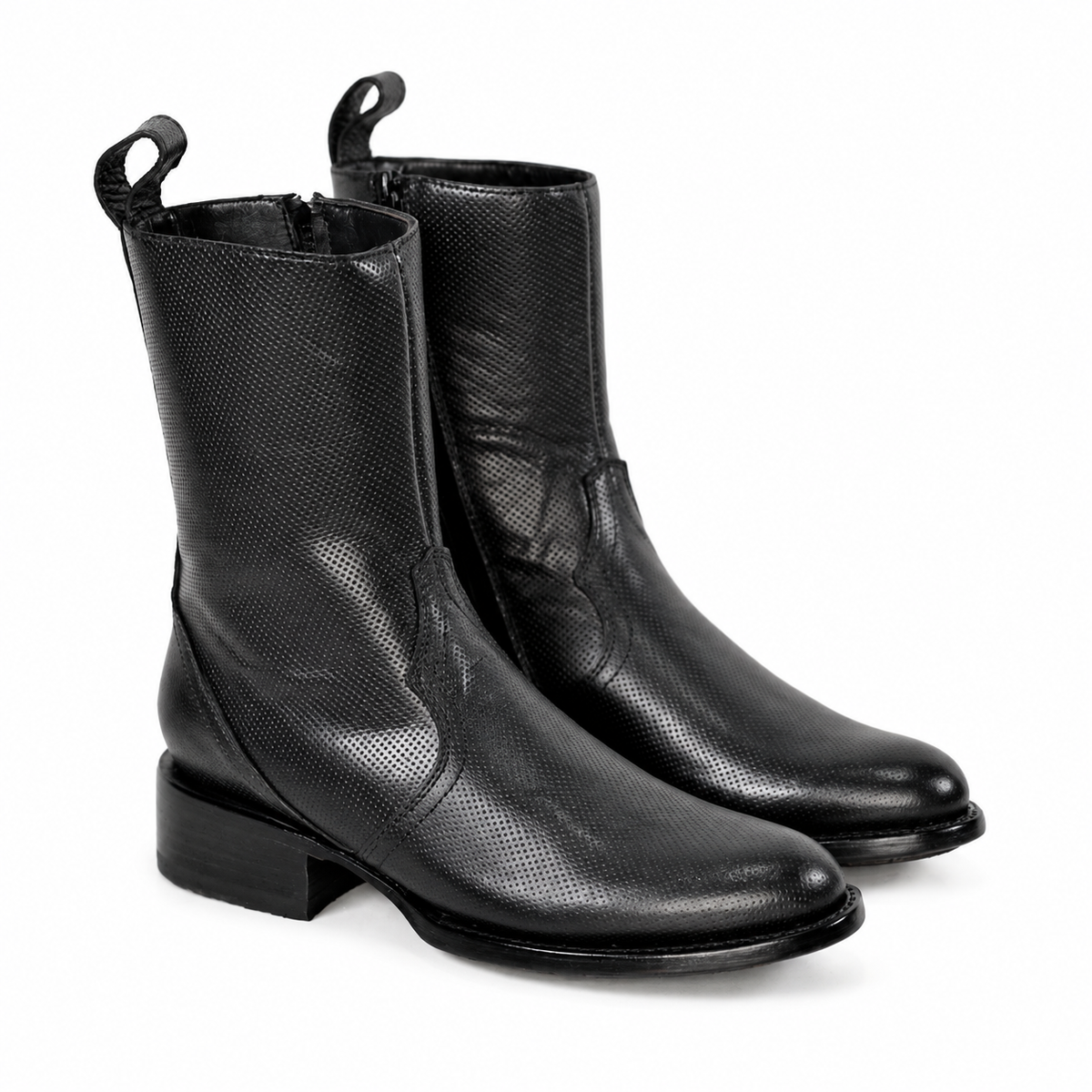 The Moody — Leather Round Toe Men's Cowboy Boot, profile view