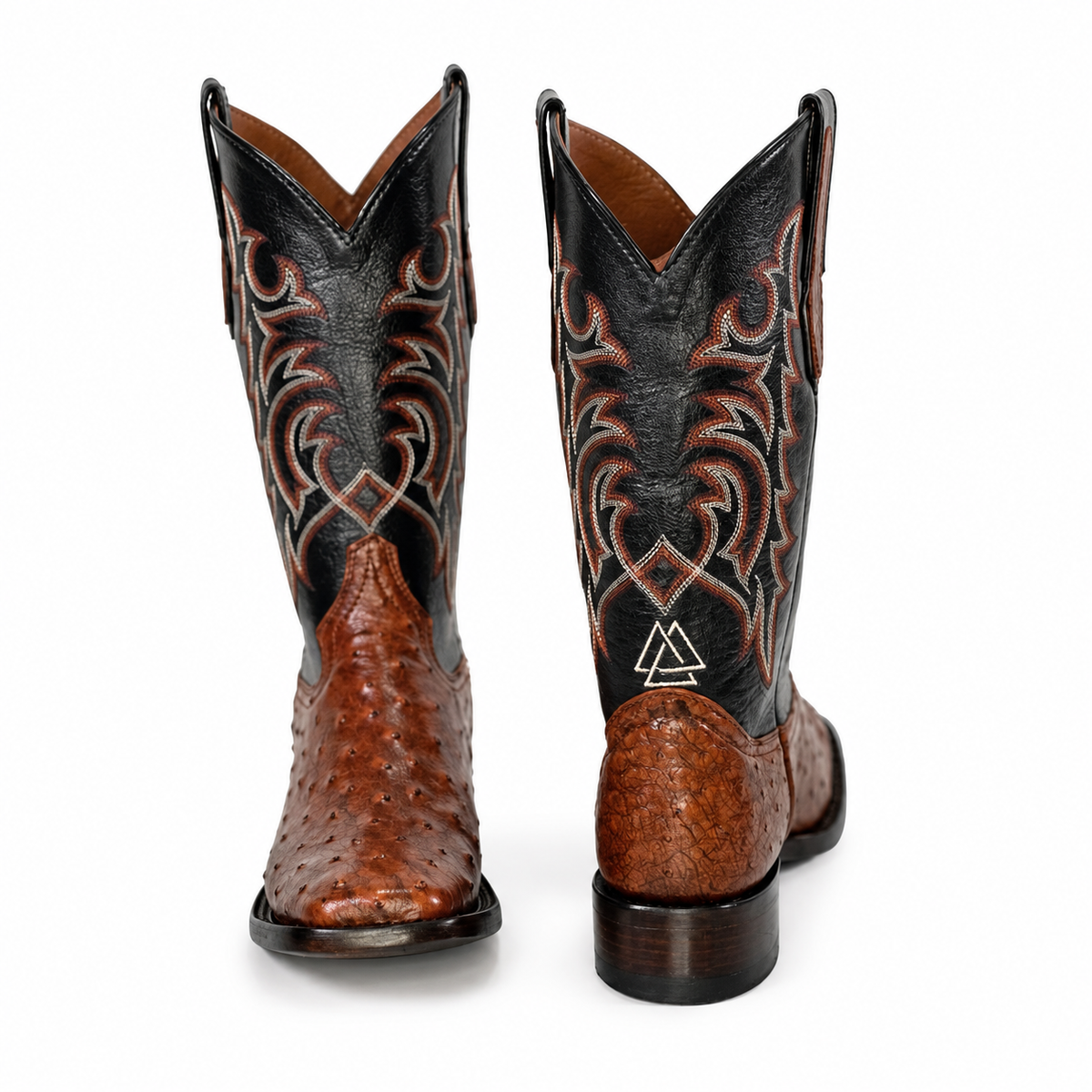 The Maxdale — Ostrich Square Toe Men's Cowboy Boot, front and side view