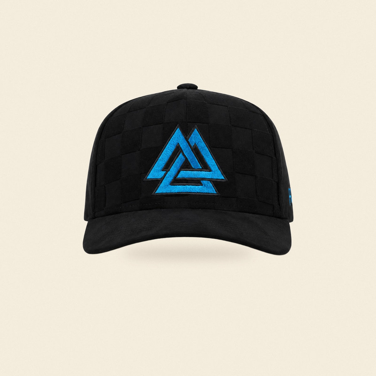 Checkered Tri Basic Cap — Western Cap, front and side view