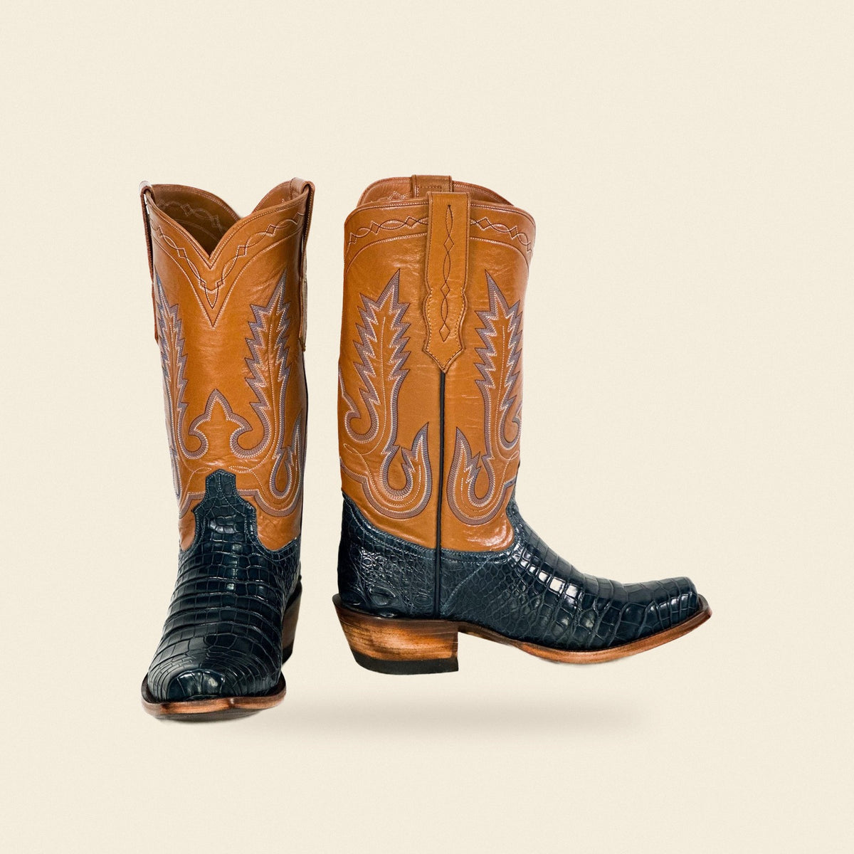 The Lockhart — Leather Men's Cowboy Boot, front and side view