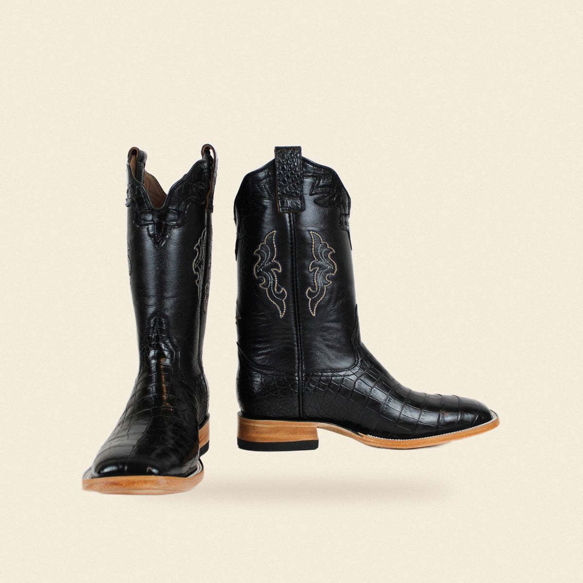 The Giddings — Alligator Men's Cowboy Boot, front and side view